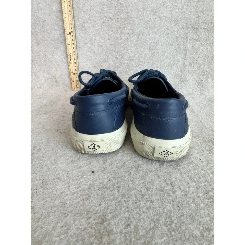 Sperry Mens STS44155 Navy Blue Perforated Leather Boat Shoes Size‎ 11.5